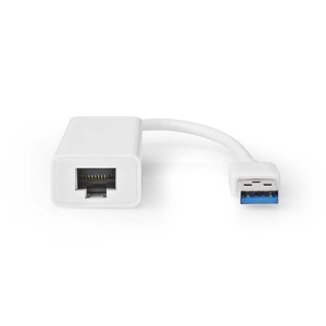 NEDIS NEDIS  USB 3.2 Gen 1 USB-A Male RJ45 Female - 1 Gbps - 0.20 m - White - Retail Boxed