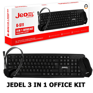 JEDEL JEDEL 3-IN-1 OFFICE KIT - USB KEYBOARD & MOUSE HEADSET WITH MIC RETAIL BOXED