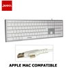 JEDEL FULL SIZE USB/ TYPE C MULTIMEDIA KEYBOARD APPLE MAC LAYOUT, SILVER, USB TYPE C AND USB CONNECTIONS Image