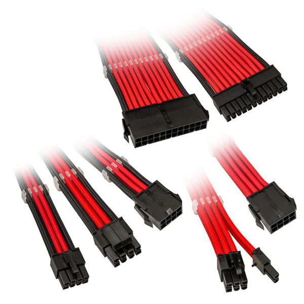 Kolink Core Adept Braided Cable Extension Kit - Racing Red - Black Friday Deal
