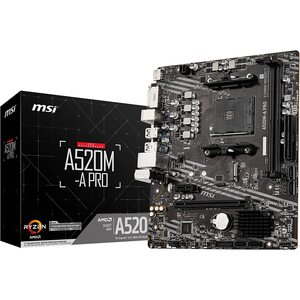 MSI MSI AMD A520M A PRO (Socket AM4) RYZEN DDR4 Micro ATX Motherboard