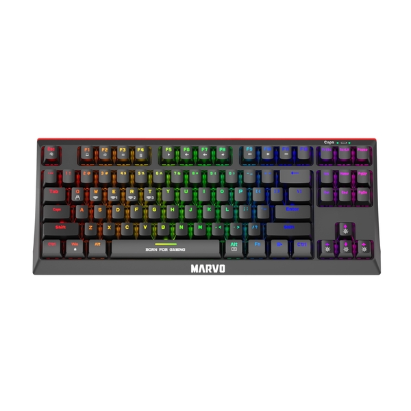 MARVO Scorpion Tri-Mode Wireless 60% TKL Mechanical Gaming Keyboard with Red Switches, Wireless, Bluetooth or Wired