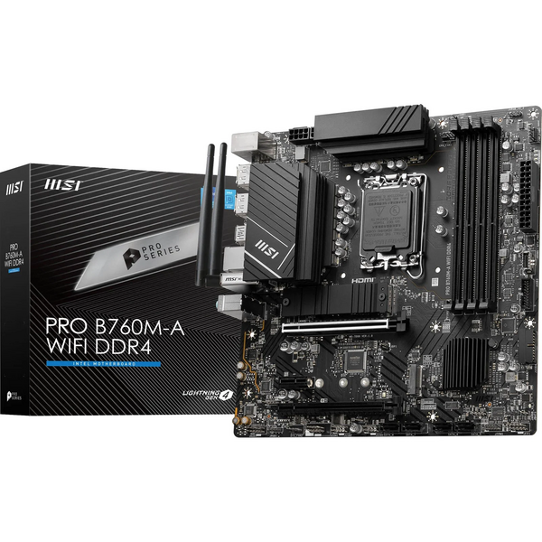 MSI PRO B760M A WIFI DDR4 ATX Motherboard for Intel LGA1700 CPUs