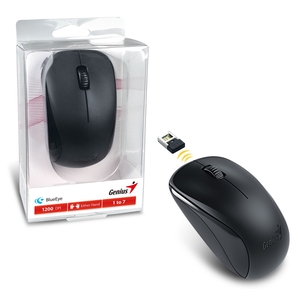 Genius Genius  Wireless Mouse, 2.4 GHz with USB Pico Receiver, Adjustable DPI levels up to 1200 DPI, 3 Button with Scroll Wheel, Ambidextrous Design, Black