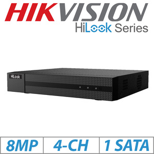 HiLook By Hikvision HiLook By Hikvision NVR-104MH-C/4P 8MP 4CH HIKVISION 1U 4 POE 4K HDMI NVR NVR-104MH-C-4P Hilook Powered by Hikvision