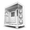 NZXT H9 Flow White Mid Tower  PC Gaming Case - White - EX DISPLAY, Tiny Mark on Glass, (See Images) Image