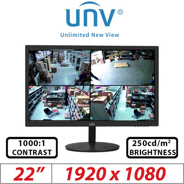 UNIVIEW MW3222-V 22 INCH UNIVIEW LED FHD 24/7 OPERATION CCTV MONITOR