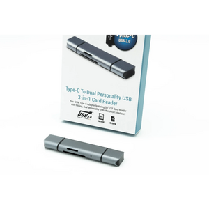 Dynamode Dynamode USB Type C 3 in 1 Card Reader