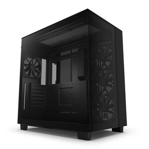 NZXT NZXT H9 Flow Black Mid Tower Tempered Glass PC Gaming Case - Black - Black Firday Special Offer