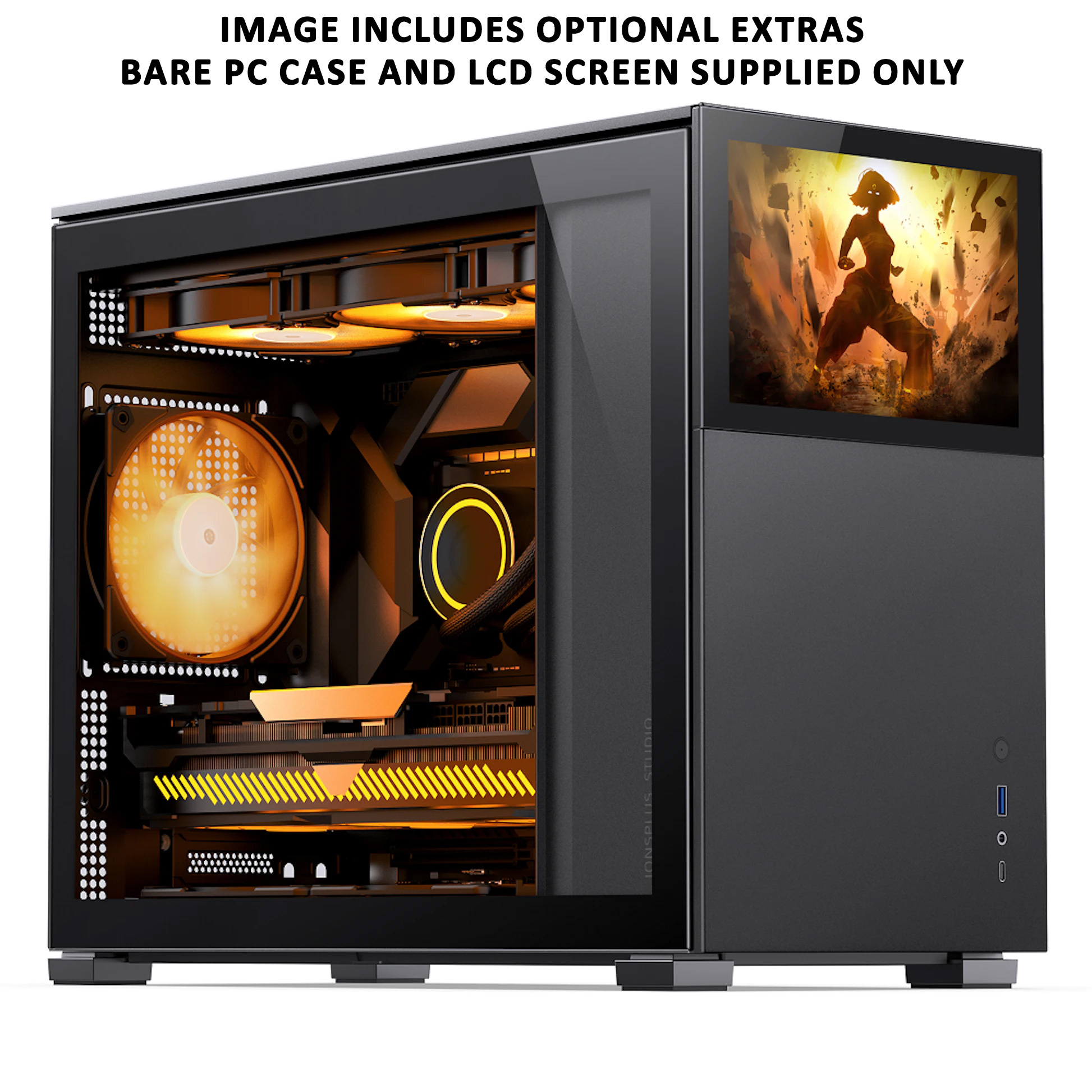 JonsBo D31 Standard With Screen Micro ATX PC Case Black, Tempered