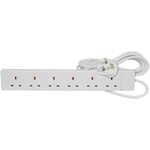 5m, 6 Gang Mains Power Multi Socket Extension Lead, 13amp (WITH SURGE PROTECTION)