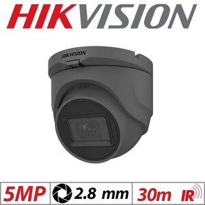 Hikvision 5MP HIKVISION 4IN1 FIXED TURRET DOME CAMERA 2.8MM GREY - BNC